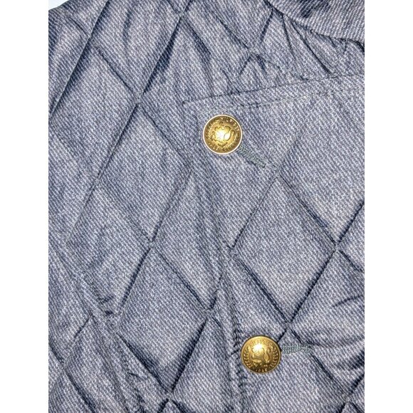 Tommy Hilfiger Womens Quilted Jacket Gold Snap Buttons Zipper Gray M - Picture 8 of 16